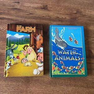 Kids Sparkle Board Books on the farm and water animals